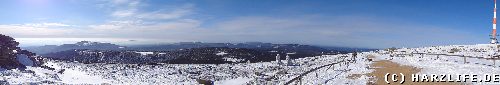 Blick vom Brocken auf den Oberharz - Winter